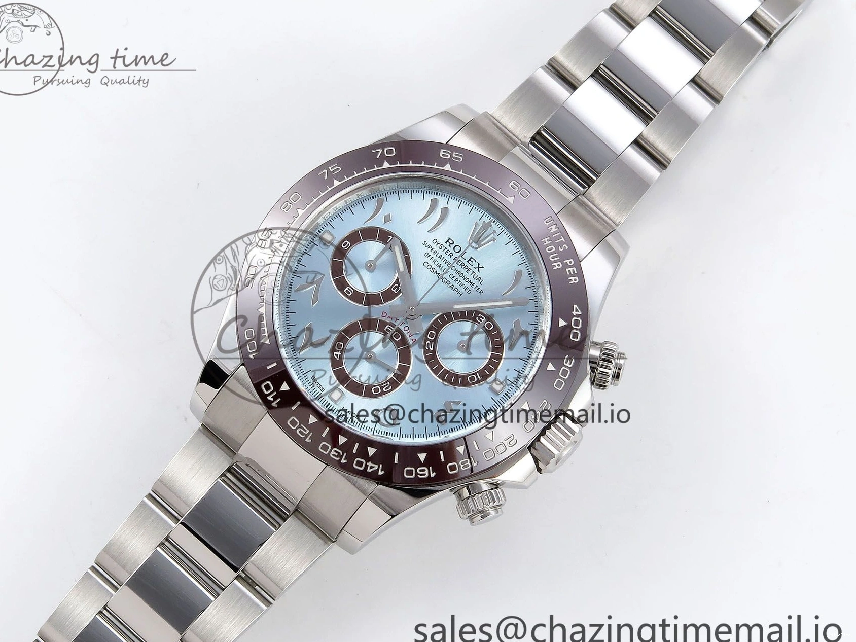 MiroTime 0216 Daytona 116506 Clean 1:1 Best Edition Ice Blue Dial Arabic Markers on SS Bracelet SA4130 V EasyCare 1344